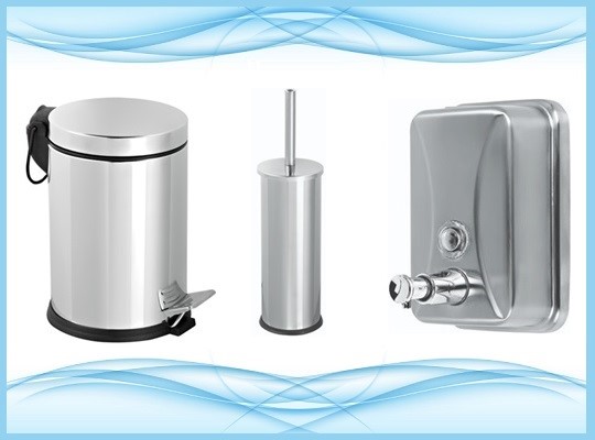 chrome dustbin and accessories